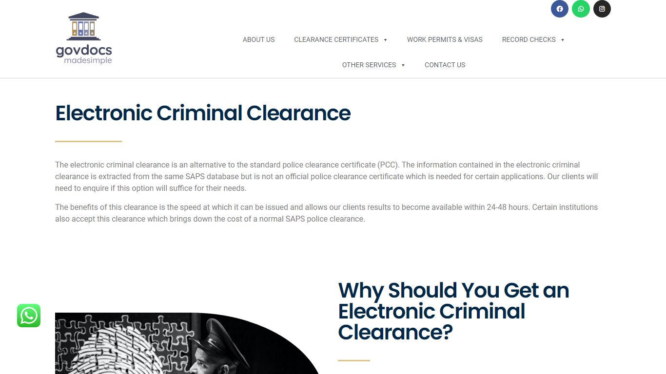 Electronic Criminal Clearance | Gov Docs Made Simple